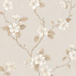 Wallpaper floral beige claro